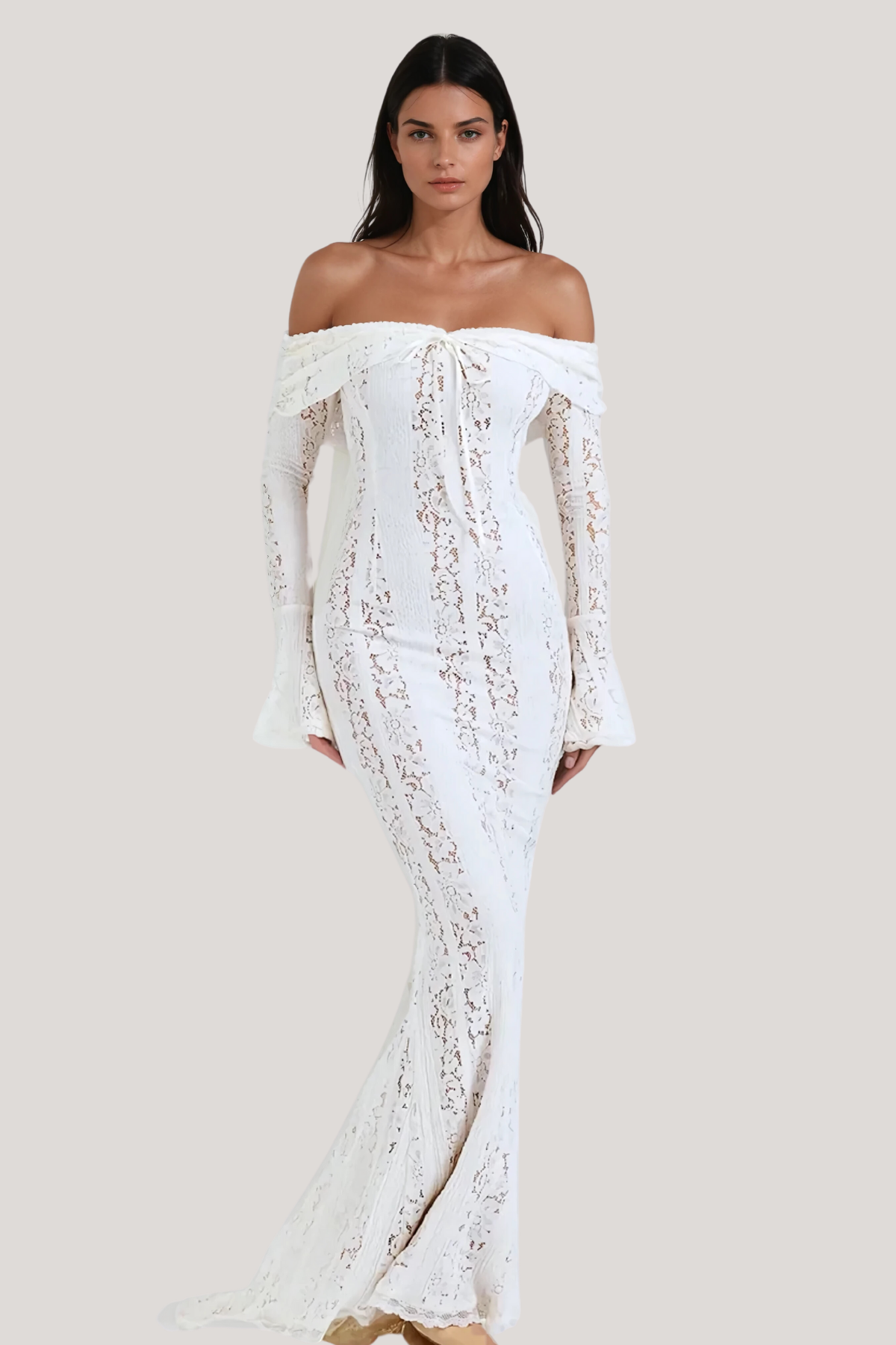 Isadora™ | Lace Off Shoulder Cutout Maxi Dress